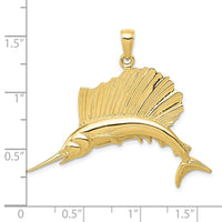 Load image into Gallery viewer, 10k Polished Sailfish Pendant
