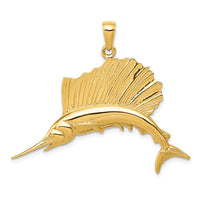 Load image into Gallery viewer, 10k Polished Sailfish Pendant
