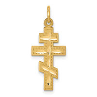 Load image into Gallery viewer, 10k Solid Flat-Backed Eastern Orthodox Cross Pendant
