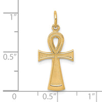 Load image into Gallery viewer, 10k Solid Flat-Backed Ankh/Egyptian Cross Pendant
