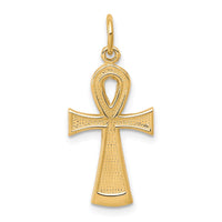 Load image into Gallery viewer, 10k Solid Flat-Backed Ankh/Egyptian Cross Pendant
