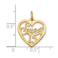 Load image into Gallery viewer, 10K SWEET 15 In Heart Charm
