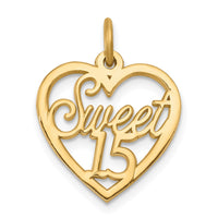 Load image into Gallery viewer, 10K SWEET 15 In Heart Charm
