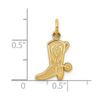 Load image into Gallery viewer, 10k Solid Polished Cowboy Boot Charm
