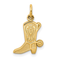 Load image into Gallery viewer, 10k Solid Polished Cowboy Boot Charm
