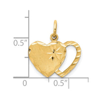Load image into Gallery viewer, 10k Solid Diamond-cut Double Heart Charm
