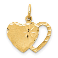 Load image into Gallery viewer, 10k Solid Diamond-cut Double Heart Charm

