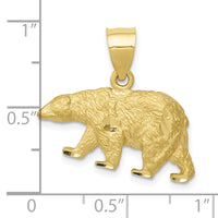 Load image into Gallery viewer, 10K Diamond-cut Bear Pendant
