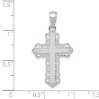 Load image into Gallery viewer, 10k White Gold Lace Trim Cross Pendant
