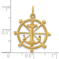 Load image into Gallery viewer, 10k Anchor in a Wheel Charm
