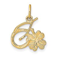 Load image into Gallery viewer, 10K Solid Horseshoe Wishbone and Shamrock Charm
