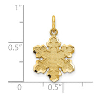 Load image into Gallery viewer, 10k Solid Satin Snowflake Charm

