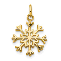 Load image into Gallery viewer, 10k Solid Polished Snowflake Charm
