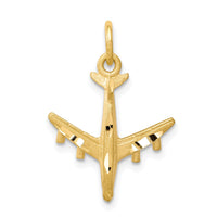 Load image into Gallery viewer, 10k Solid Satin Airplane Charm
