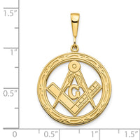 Load image into Gallery viewer, 10k Polished and Textured Masonic Symbol Pendant
