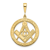 Load image into Gallery viewer, 10k Polished and Textured Masonic Symbol Pendant
