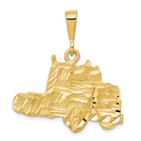 Load image into Gallery viewer, 10k Solid Diamond-cut Semi Truck Charm
