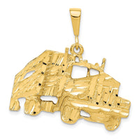 Load image into Gallery viewer, 10k Solid Diamond-cut Semi with Trailer Charm
