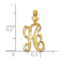 Load image into Gallery viewer, 10k Diamond-cut Grooved Initial A Charm
