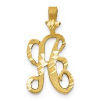 Load image into Gallery viewer, 10k Diamond-cut Grooved Initial A Charm
