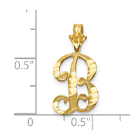 Load image into Gallery viewer, 10k Diamond-cut Grooved Initial B Charm
