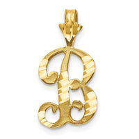 Load image into Gallery viewer, 10k Diamond-cut Grooved Initial B Charm

