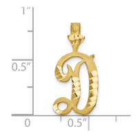 Load image into Gallery viewer, 10k Diamond-cut Grooved Initial D Charm
