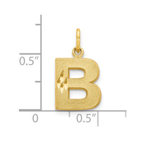 Load image into Gallery viewer, 10K Satin Diamond-cut Initial B Charm
