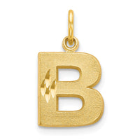 Load image into Gallery viewer, 10K Satin Diamond-cut Initial B Charm
