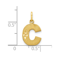 Load image into Gallery viewer, 10K Satin Diamond-cut Initial C Charm

