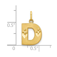 Load image into Gallery viewer, 10K Satin Diamond-cut Initial D Charm
