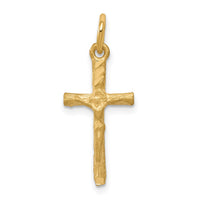 Load image into Gallery viewer, 10k Solid Satin Polished Cross Charm

