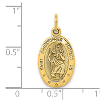 Load image into Gallery viewer, 10k Solid Satin Polished St. Christopher Pendant
