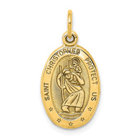 Load image into Gallery viewer, 10k Solid Satin Polished St. Christopher Pendant
