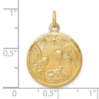 Load image into Gallery viewer, 10k Solid Satin Polished Baptism Disc Pendant
