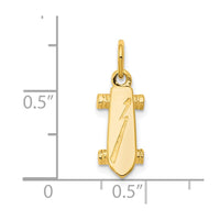 Load image into Gallery viewer, 10K Solid 3-D Skateboard Charm
