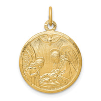 Load image into Gallery viewer, 10k Solid Satin Polished Baptism Disc Pendant
