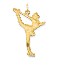 Load image into Gallery viewer, 10k Solid Diamond-cut Figure Skater Charm
