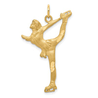 Load image into Gallery viewer, 10k Solid Diamond-cut Figure Skater Charm
