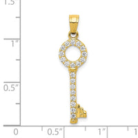 Load image into Gallery viewer, 10k CZ Key Pendant
