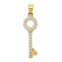 Load image into Gallery viewer, 10k CZ Key Pendant
