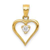 Load image into Gallery viewer, 10k CZ Heart Charm
