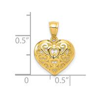 Load image into Gallery viewer, 10k Diamond-Cut Heart Charm
