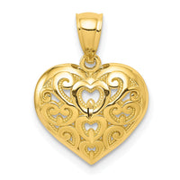 Load image into Gallery viewer, 10k Diamond-Cut Heart Charm
