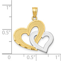 Load image into Gallery viewer, 10K w/Rhodium Double Heart Pendant
