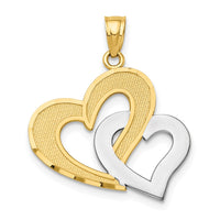 Load image into Gallery viewer, 10K w/Rhodium Double Heart Pendant
