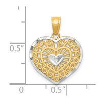 Load image into Gallery viewer, 10K w/Rhodium Heart Charm
