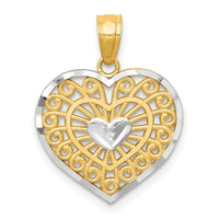 Load image into Gallery viewer, 10K w/Rhodium Heart Charm
