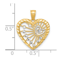 Load image into Gallery viewer, 10K w/Rhodium Heart Charm
