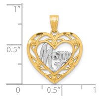 Load image into Gallery viewer, 10K &amp; Rhodium MOM Heart Charm
